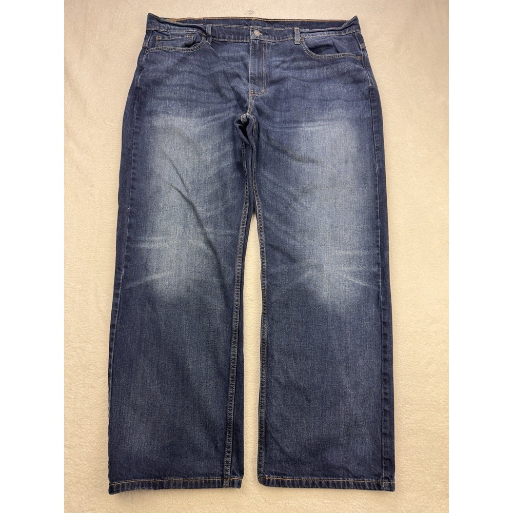Levis 569 Jeans Men 40x32 Blue Loose Baggy Straight Whisker Distress Denim